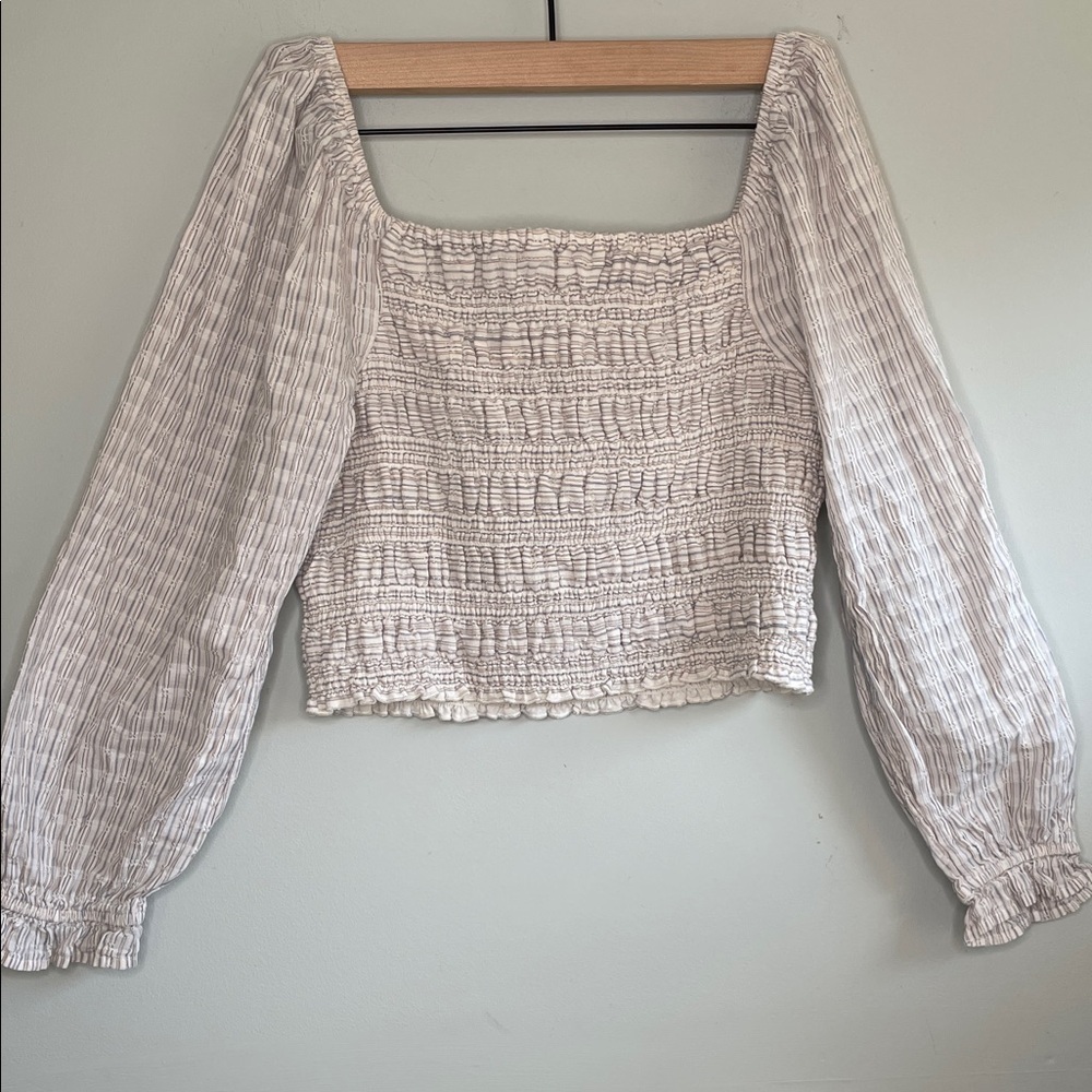 American Eagle Outfitters Cream Textured Top  size XL - Picture 5 of 6